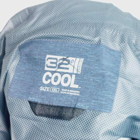 32 Degrees Cool Men’s Blue Hooded Full Zipper Windbreaker Jacket Size XXL - Picture 9 of 10